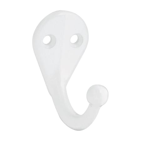 Homecare Products Zinc Die Cast Clothes Hook - White, 2PK HO3304232